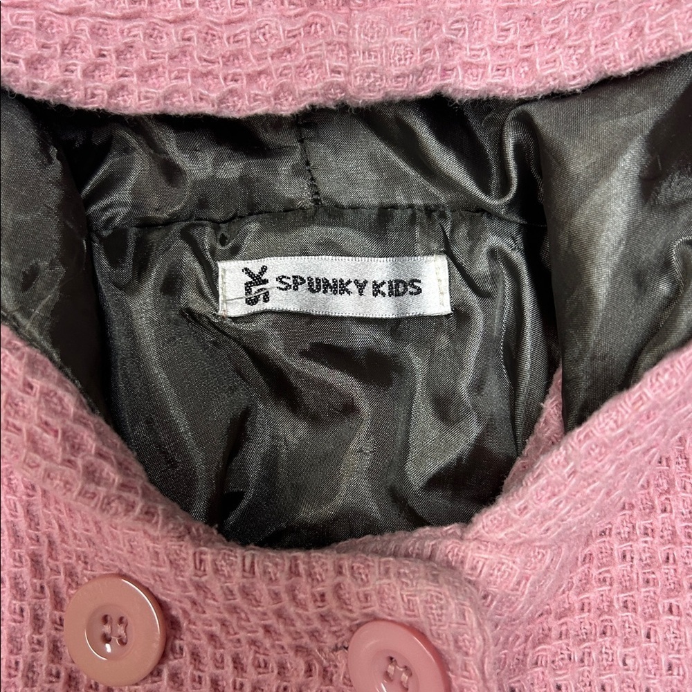 Spunky Kids Pink Hooded Pea Coat - Picture 2 of 3